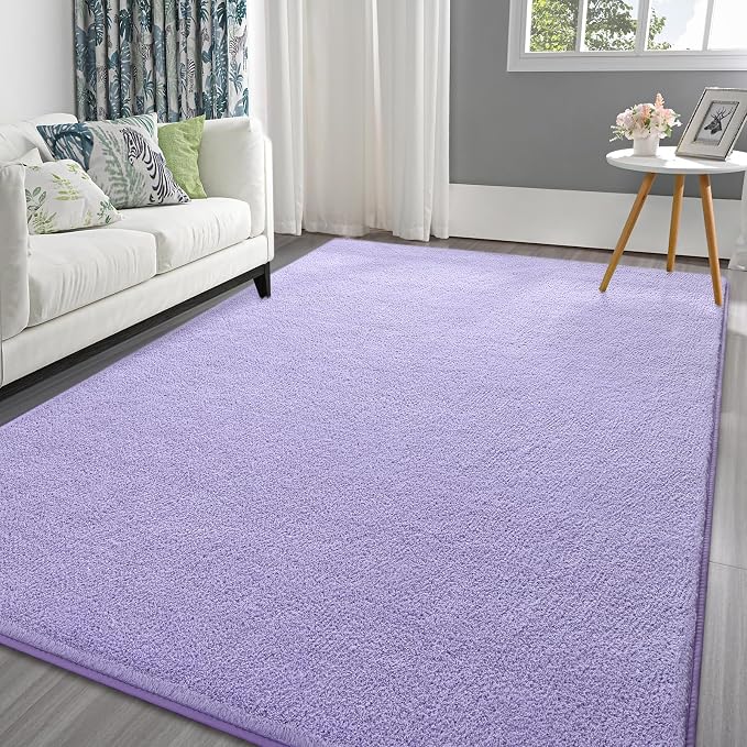 Pettop 4x6 ft Purple Area Rugs for Bedroom Living Room, Washable Memory Foam by Pettop