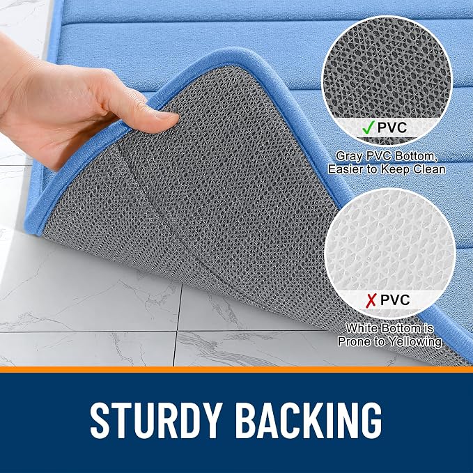 OLANLY Memory Foam Long Bathroom Rugs Runner 47x17, Super Soft Absorbent Bath - Image 7