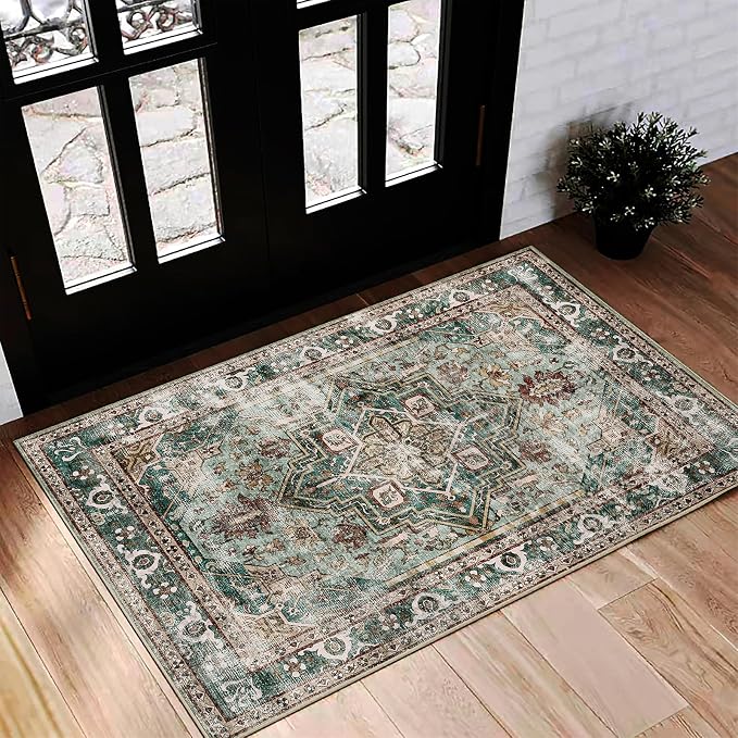 CHAMPLANT 2'x3' Area Rug Washable Door Mat Vintage Doormat Indoor Entrance by CHAMPLANT