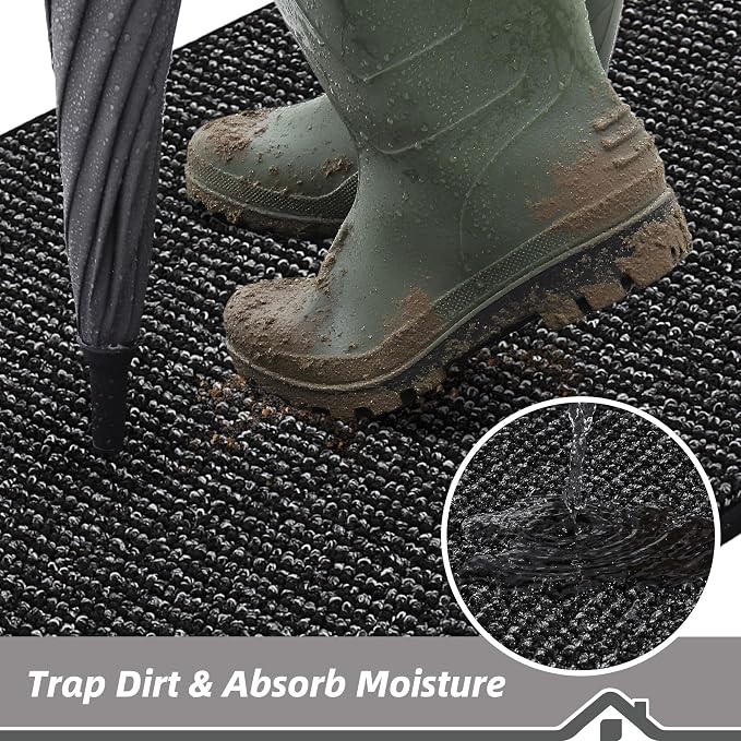 BEQHAUSE Dirt Trapper Door Mat 24" x 60", Non-Slip Washable Doormats Entrance - Image 3