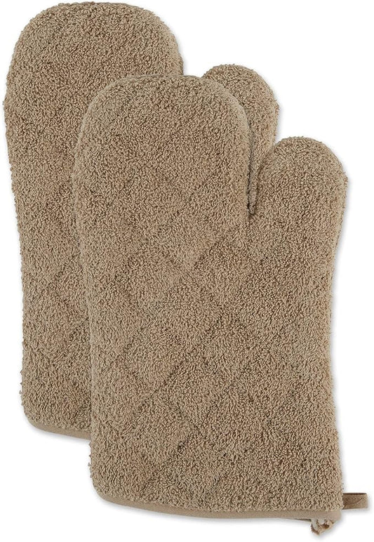 DII Basic Terry Collection 100% Cotton Quilted, Oven Mitt, 2 Piece by DII