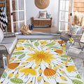 Lahome Floral Indoor Outdoor Rug, 6x9ft Non Slip Outdoor Patio Rug by Lahome