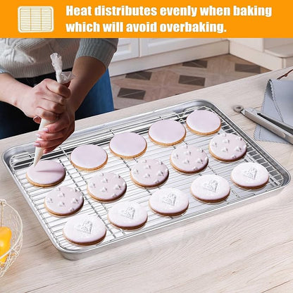 Homikit Baking Sheet with Rack, Big Bacon Baking Tray with Cooling Rack - Image 4