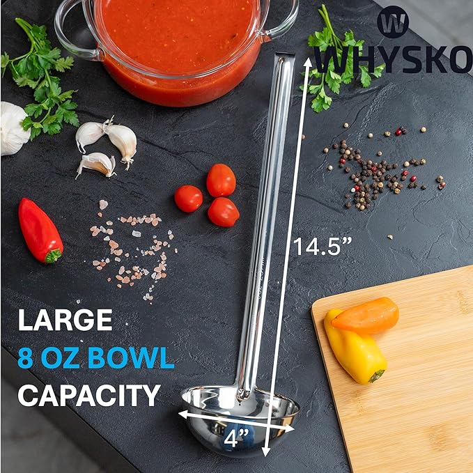 Whysko Soup Ladles Stainless Steel, Rustproof Heat-Resistant Materials - Image 2