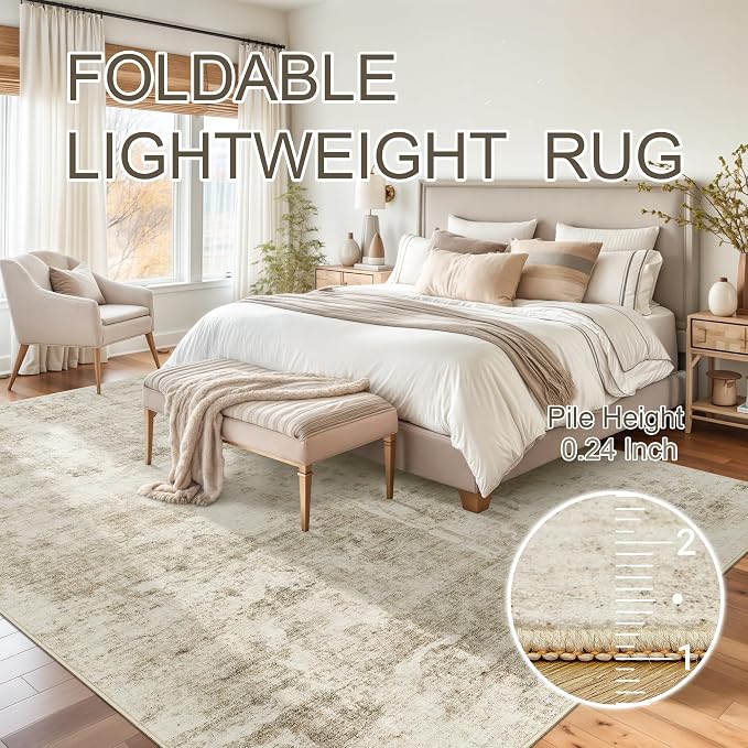Soalmost 9x12 Area Rug for Living Room, Abstract Non Slip Machine Washable - Image 7