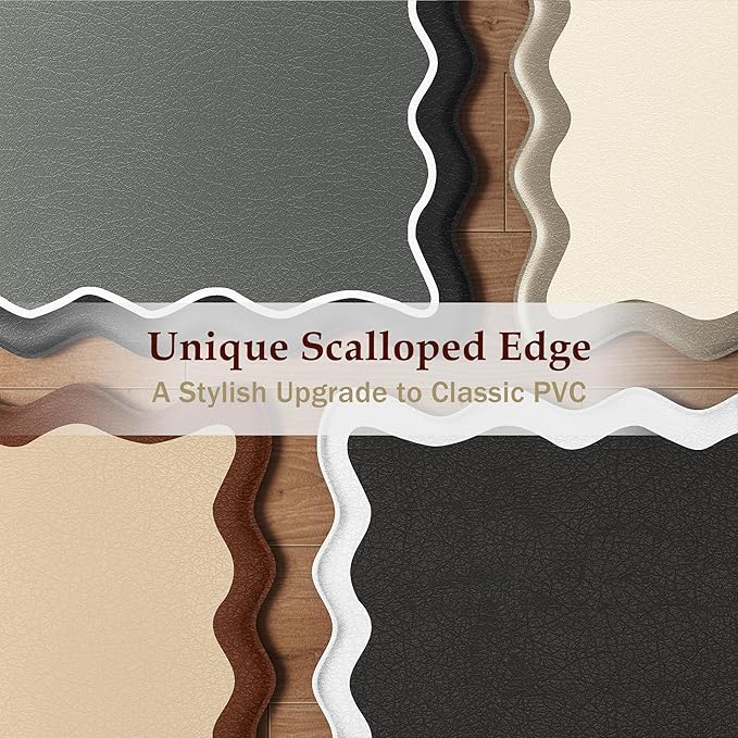 Arenarug Scalloped Pink Kitchen Mats Rugs Sets of 2 Cushioned Anti Fatigue - Image 3