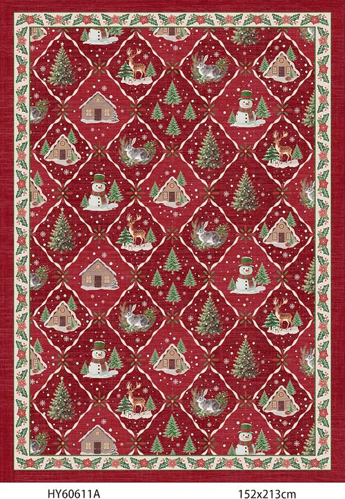 3-Piece Plaid Christmas Decorations Kitchen Rugs Set: Washable Non-Slip Kitchen by BYYVOORugsforYourHome