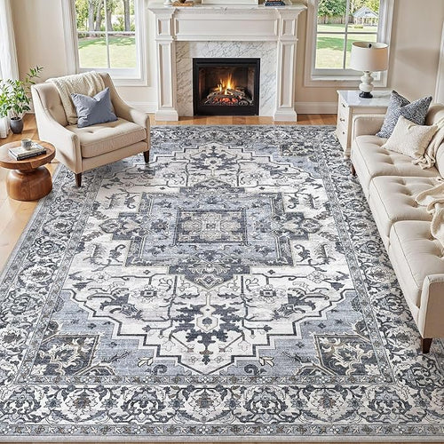 10x12 Area Rugs Living Room: Washable Vintage Rug Large Non-Slip Stain by JessibouAreaRug