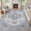 6x9 Area Rugs Living Room: Washable Vintage Rug Large Non-Slip Stain Resistant by JessibouAreaRug