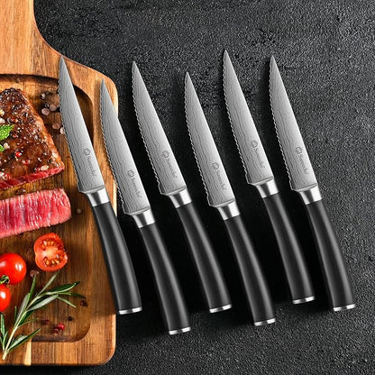Sunnecko Knife Set with Block and Sharpener - Image 7