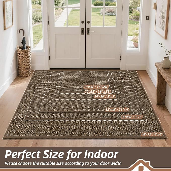 BEQHAUSE Dirt Trapper Door Mat 36" x 60", Non-Slip Washable Doormats Entrance - Image 2