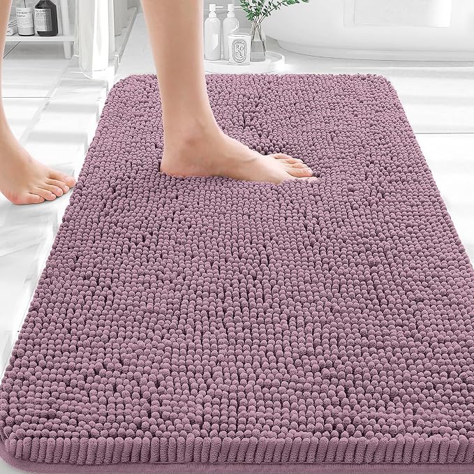 OLANLY Bathroom Rugs 35x24, Extra Soft Absorbent Chenille Bath Rugs, Rubber by OLANLY