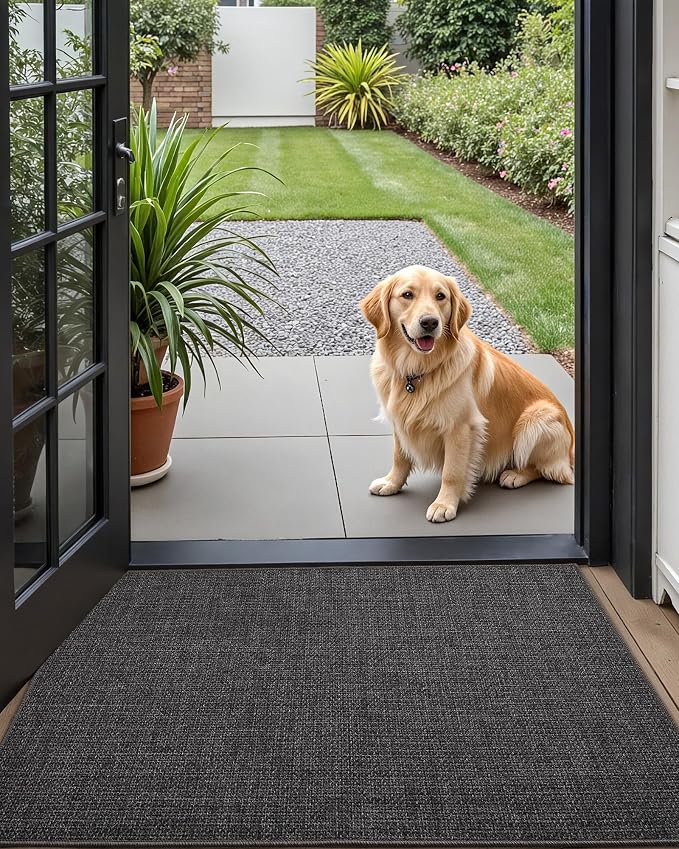Color&Geometry Ultra Thin Indoor Door Mat 17"x30", Non Slip Rubber Backed Dirt - Image 8