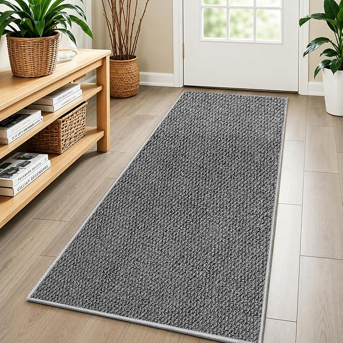 Faux Jute Hallway Runner Rug 2'x8', Washable & Non-Slip, No Odor. Farmhouse by Unknown