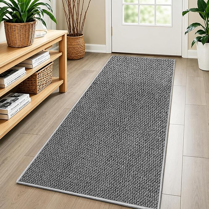 Faux Jute Hallway Runner Rug 2'x6', Washable & Non-Slip, No Odor. Farmhouse by Unknown