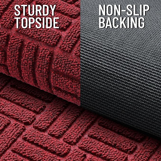 OLANLY Front Door Mat Outside Entrance 35x23, Heavy Duty Sturdy Natural Rubber - Image 3