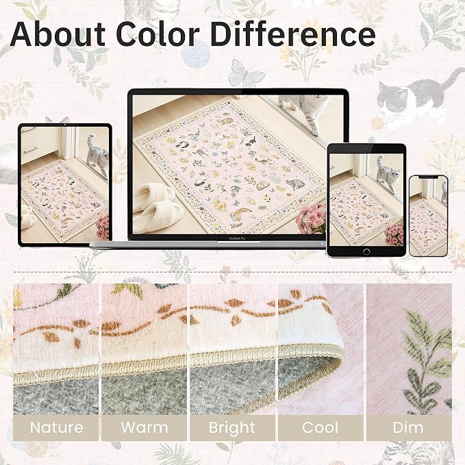 Soalmost Cat 6x9 Pink Area Rugs - Image 8