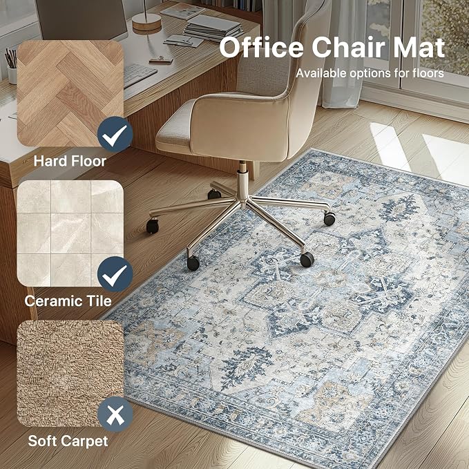 36"x60" Office Chair Mat for Hardwood Tile Floor, Under Desk Carpet Protector - Image 3