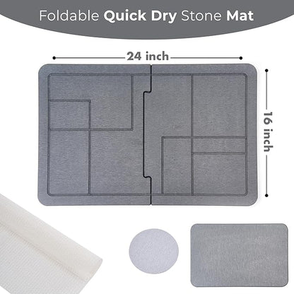 Large Stone Drying Mat for Kitchen Counter, Quick Dry Stone Dishes Mats - Image 2