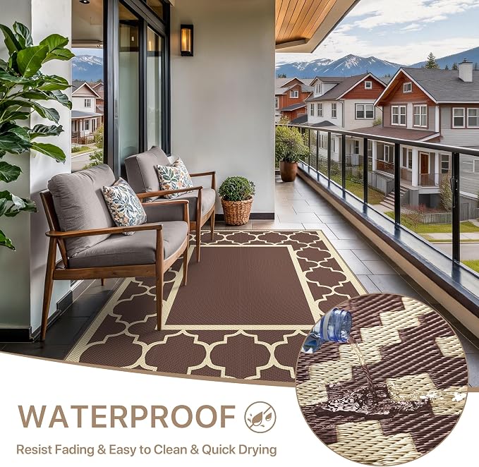 GENIMO 6' x 9' Outdoor Rug Waterproof - Image 5