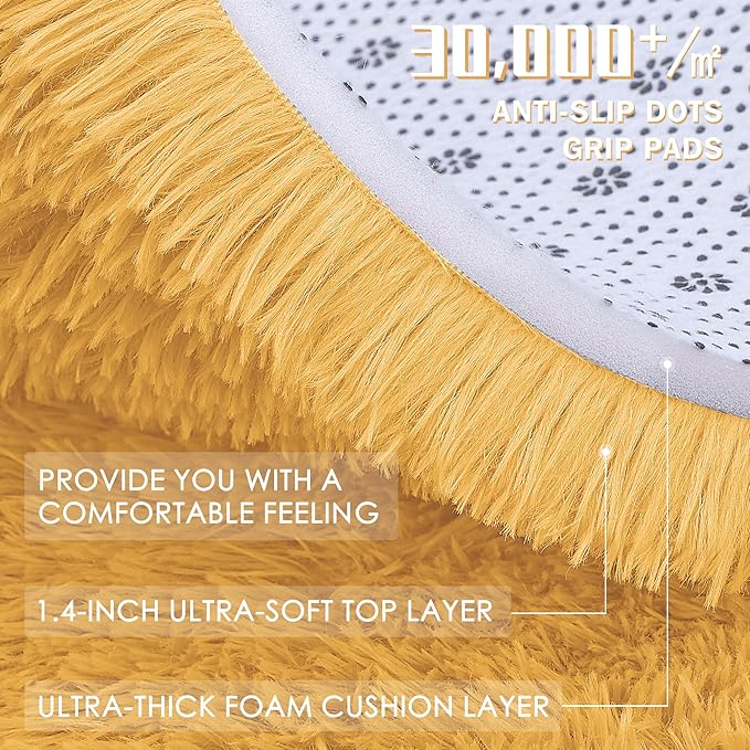 OLANLY Area Rugs for Living Room Bedroom, Machine Washable 4x5.9 ft Soft Fluffy - Image 9