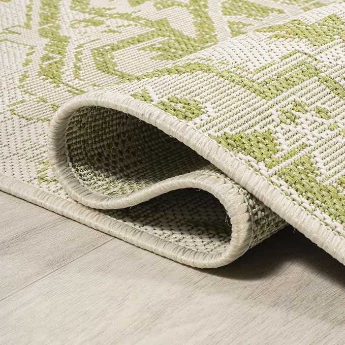 JONATHAN Y Boho Medallion Indoor Outdoor Area Rug 9X12 Cream/Green, Estrella - Image 6