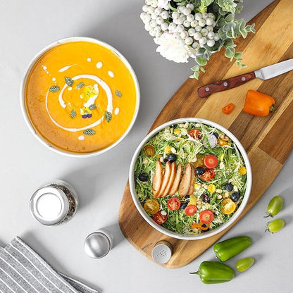 MALACASA Large Serving Bowls, 60 OZ Salad Bowls Set of 2, Ceramic Mixing Bowls - Image 8