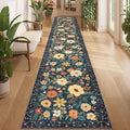 DUKINO 2x12 Washable Runner Rug, Ultra Soft Floral Runner Rug by DUKINO