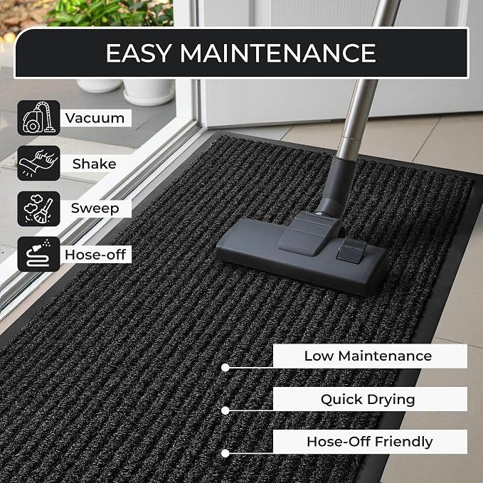 Commercial Door Mat 4'x6' Black, Heavy Duty Industrial Floor Mat - Image 9