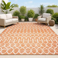 JONATHAN Y Moroccan Geometric Indoor Outdoor Area Rug 8X10 Orange/Cream by JONATHANY