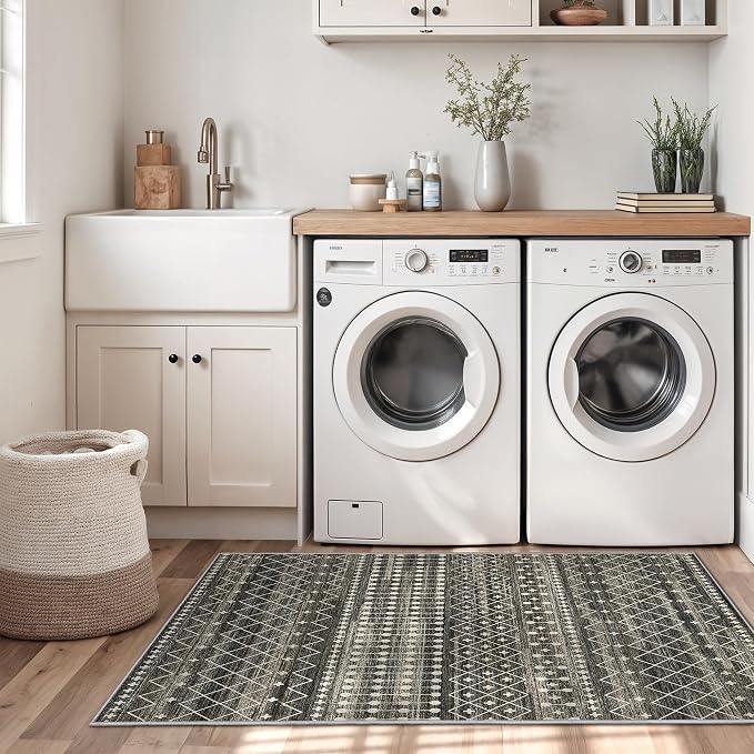 3x5 Washable Rug Moroccan Small Entryway Rug Non Slip Indoor Floor Carpet - Image 9