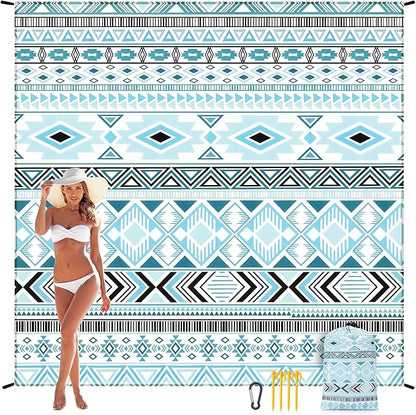 HIHOHO Beach Blanket Waterproof Sandproof Extra Large Beach Mat 79" X - Image 6