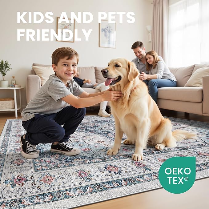 zesthome Washable Rug 5x7 Area Rugs, Stain Resistant Rugs - Image 7