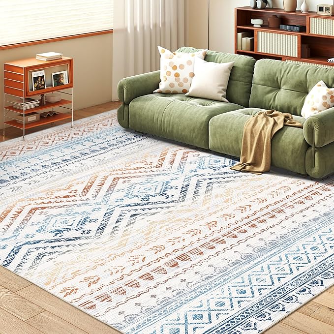 Miukiki 5x7 Area Rug for Living Room Moroccan Washable Rugs Non Slip Indoor by Miukiki