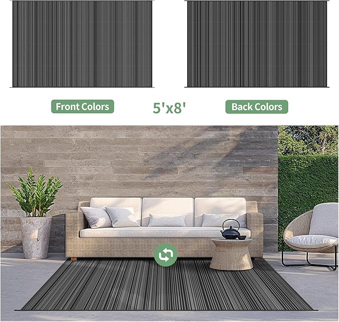 GENIMO Outdoor Rug for Patio Clearance, Lightweight Waterproof RV Camping Mat - Image 4