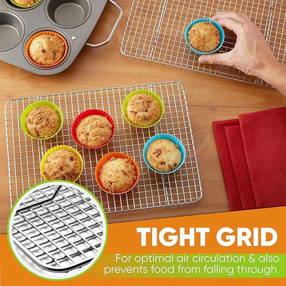 Spring Chef 8.5" x 12" Stainless Steel Cooling Racks, Wire Rack - Image 7