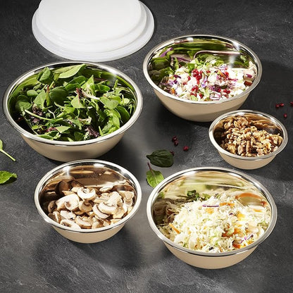 WHYSKO Stainless Steel Mixing Bowl Set, 10 Piece Stainless Steel Mixing Bowls - Image 4