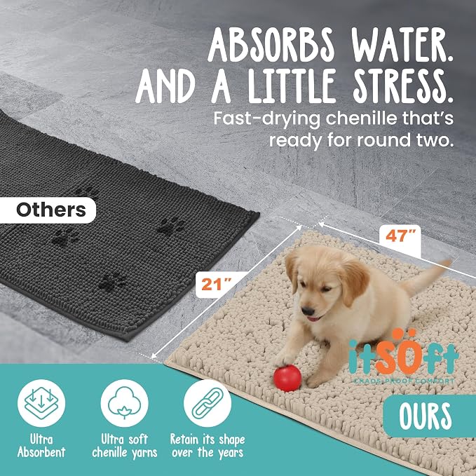 Dog Rugs for Muddy Paws 47x21 | Cleaner Mud Free Floors | Muddy Dogs Mats for - Image 3