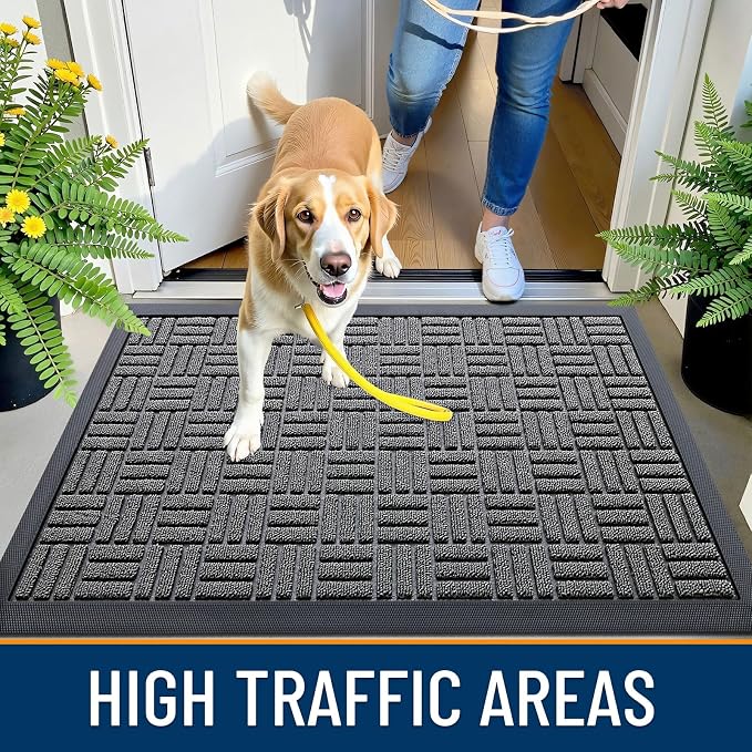 OLANLY Front Door Mat Outside Entrance 59x23, Heavy Duty Sturdy Natural Rubber - Image 6