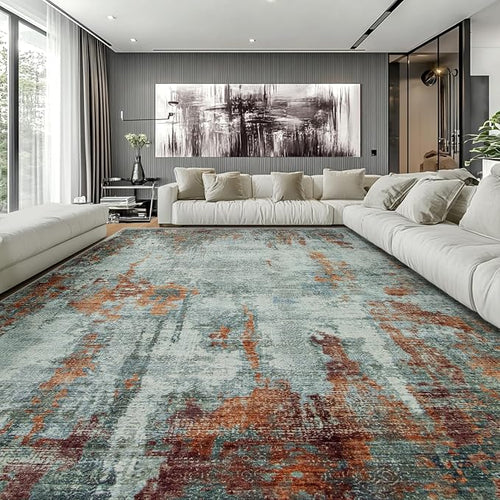 10x14 Area Rugs Large Living Room Rug Washable: Modern Abstract Rug Indoor - Image 2