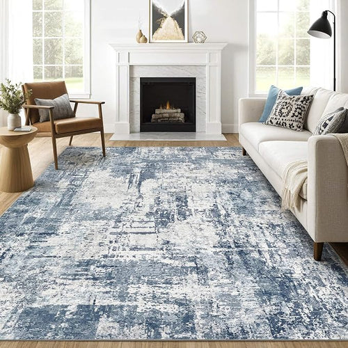 9x12 Area Rug Living Room: Washable Large Abstract Soft Rugs Stain Resistant by LOONGRUG