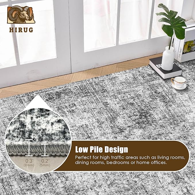 Washable Area Rug 6' x 9' Vintage Traditional Persian Mat - Image 5