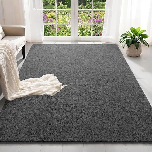 6x9 Feet Grey Area Rugs for Bedroom, Indoor Washable Memory Foam Rug for Living - Image 2