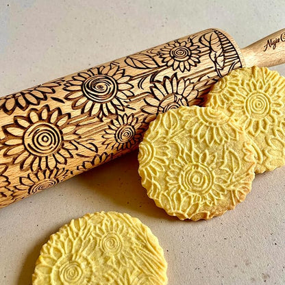 SUNFLOWER FIELD Embossed Rolling Pin - Image 5