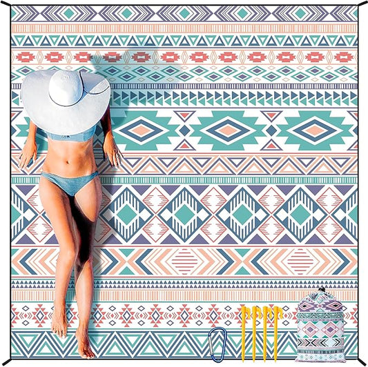HIHOHO Beach Blanket Waterproof Sandproof Extra Large Beach Mat 79" X by HIHOHO