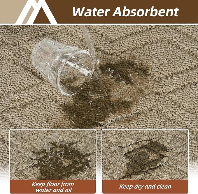 COSY HOMEER 60x24Inch/35X24Inch Kitchen Rugs Sets Non-Slip Washable Kitchen Mats - Image 4