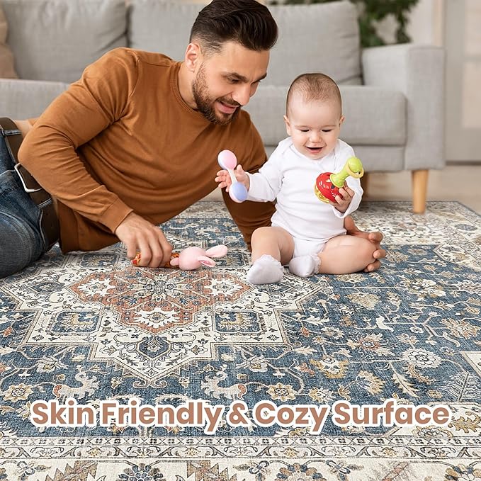 Vintage Living Room Area Rug 5x7 - Image 4
