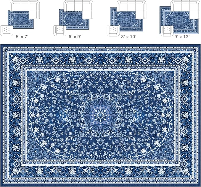 Lessymo 3 x 5 Area Rugs for Living Room- Machine Washable Area Rugs Boho Faux - Image 9