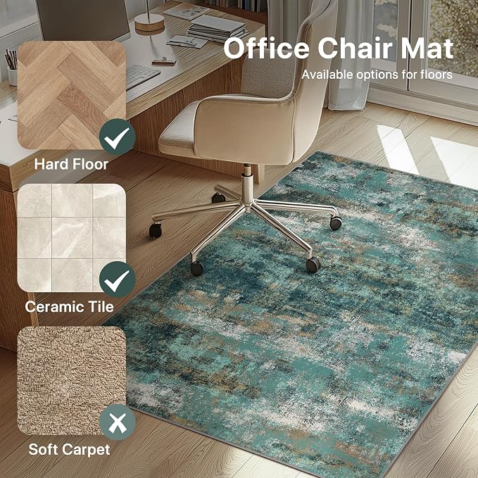 36"x60" Office Chair Mat for Hardwood Tile Floor, Under Desk Carpet Protector - Image 3