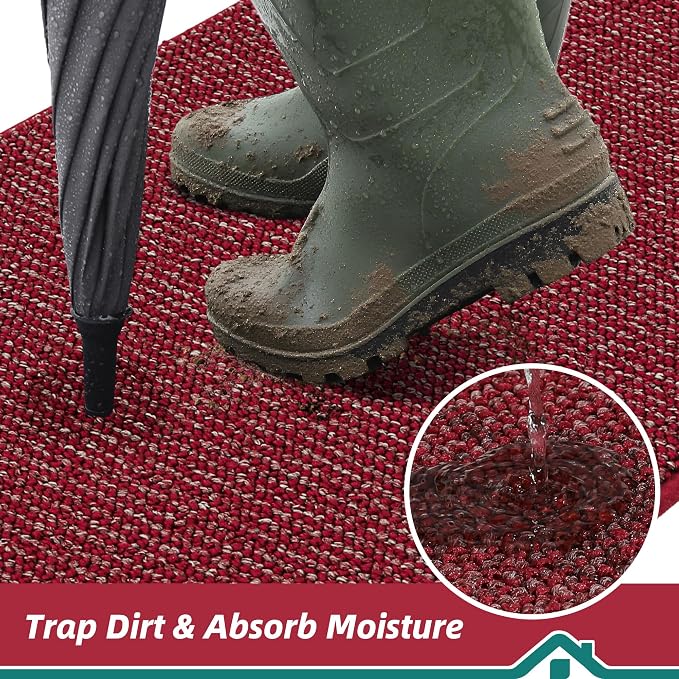 BEQHAUSE Dirt Trapper Door Mat 20" x 32", Non-Slip Washable Doormats Entrance - Image 3
